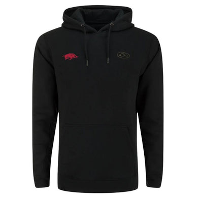 Drake Waterfowl Three End Hoodie - Arkansas Razorback - Black