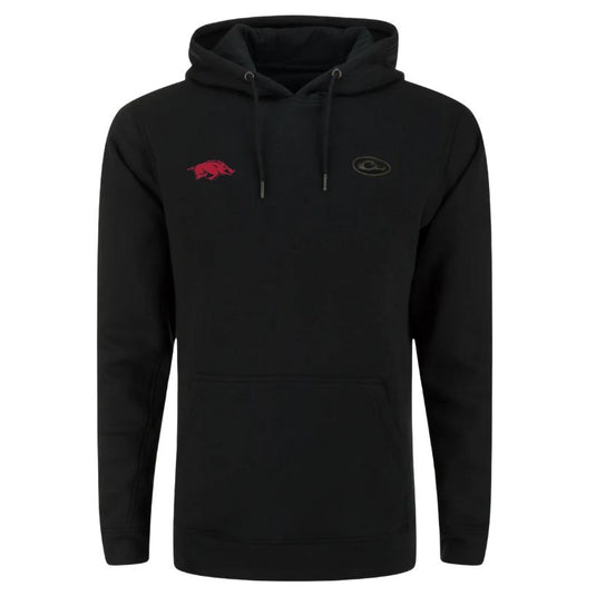 Drake Waterfowl Three End Hoodie - Arkansas Razorback - Black