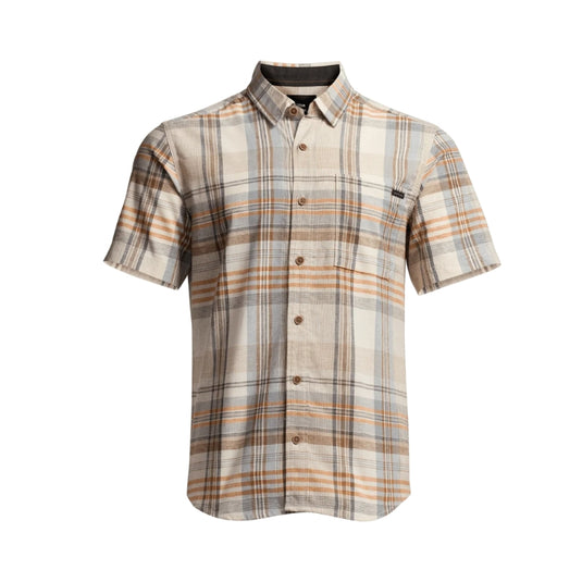 Sitka Ambary Short Sleeve Shirt – breathable button-down with hemp blend fabric, chest pocket, and wood buttons


