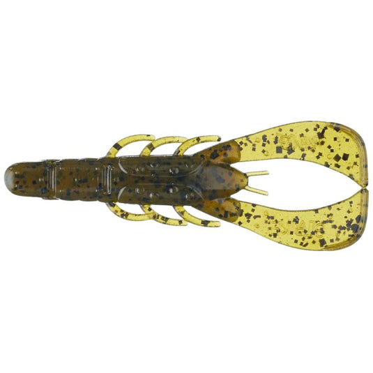 Strike King Rage Scounbug Craw 3.5 inch soft plastic bass fishing bait for flipping and Texas rig fishing - Green Pumpkin