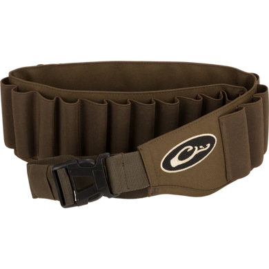 “Front view of Drake Waterfowl Shell Holder with 25 elastic loops and HD2 material” Green/Timber