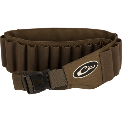 “Front view of Drake Waterfowl Shell Holder with 25 elastic loops and HD2 material” Green/Timber