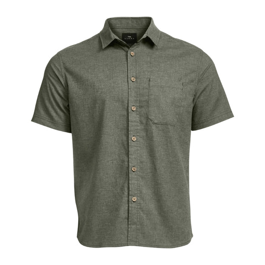 Sitka Ambary Short Sleeve Shirt – breathable button-down with hemp blend fabric, chest pocket, and wood buttons
