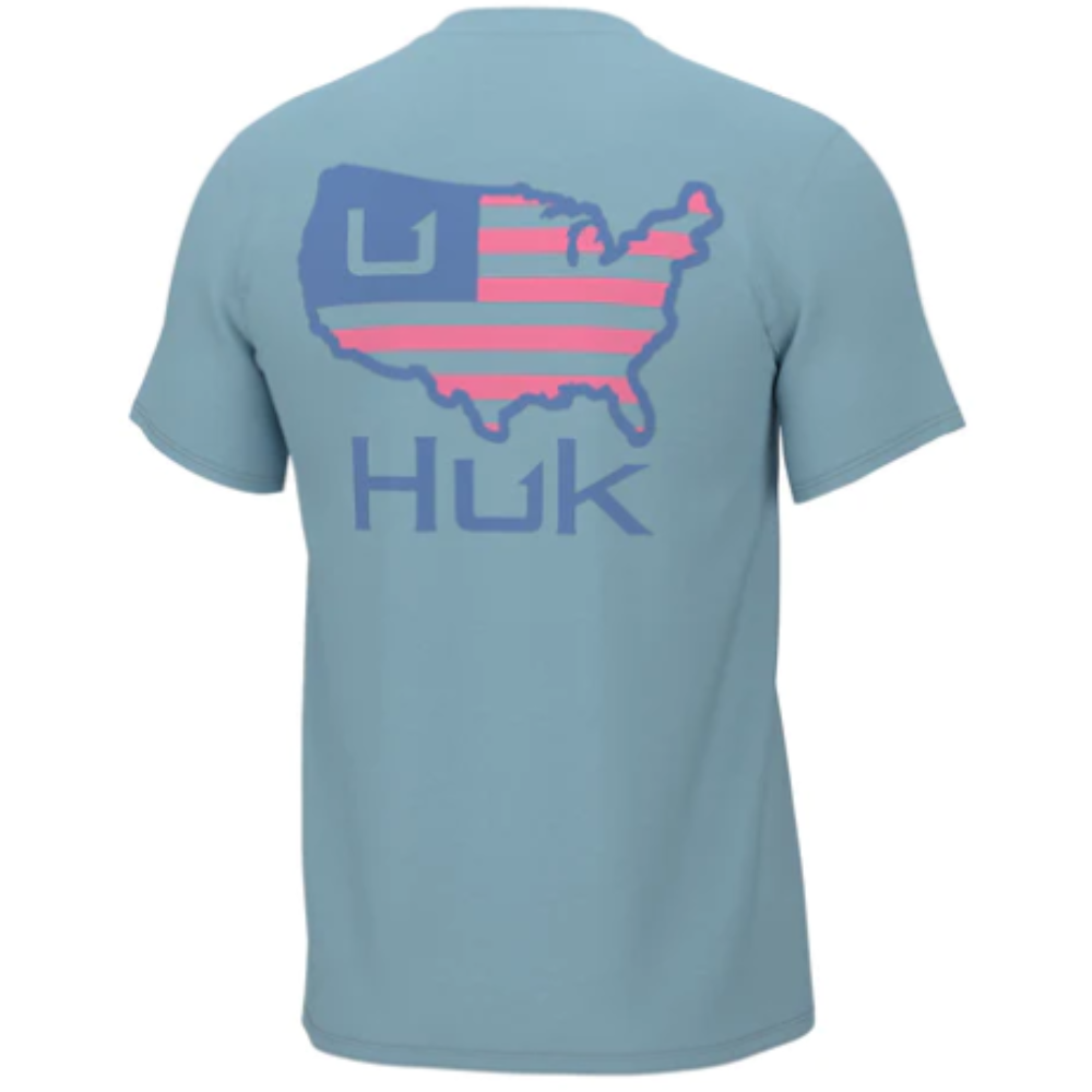 Huk American Huk T-Shirt - Crystal Blue