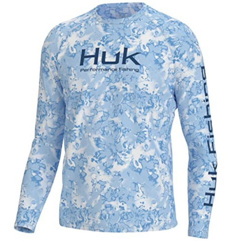 Huk Pursuit Crew Fin Flats Performance Shirts - Island Paradise