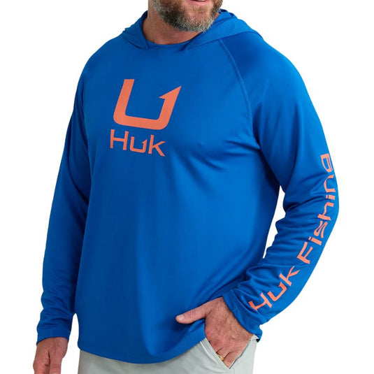 Huk Icon Performance Hoodie - Ocean Blue - Front View