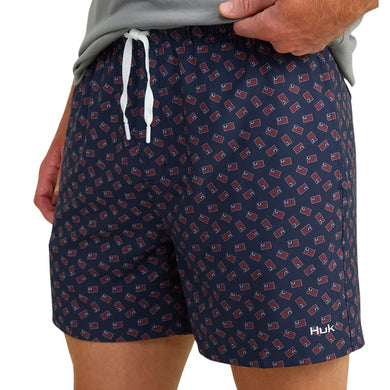 Huk Pursuit Volley Swim Shorts - Naval Academy Huk and Bars - Front View
