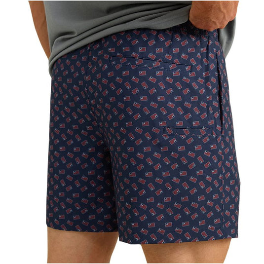 Huk Pursuit Volley Swim Shorts - Naval Academy Huk and Bars - Rear View