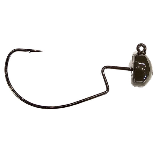 J & H Tackle Weedless Midwest Jig Heads - Green Pumpkin