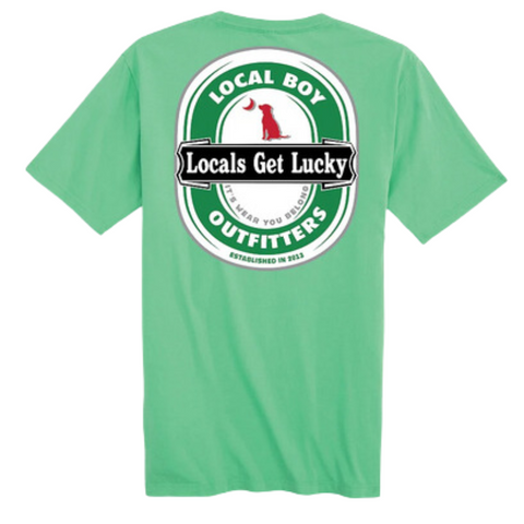 Local Boy Outfitters Locals Get Lucky T-Shirt - Clover Green