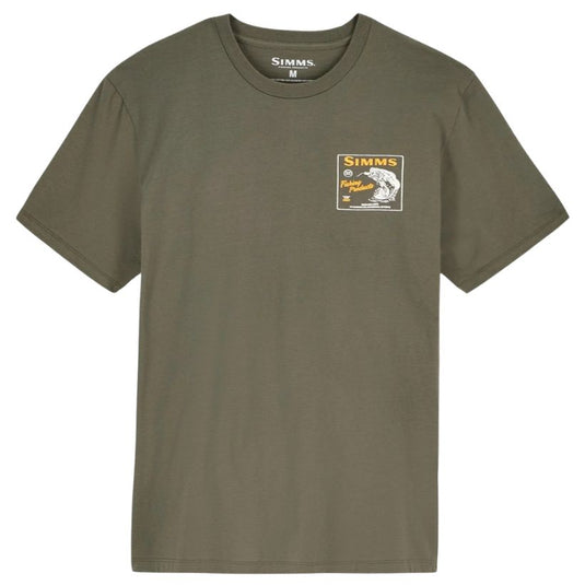 Natural - Simms Men's Locals Bass Shop T-Shirts - Front View