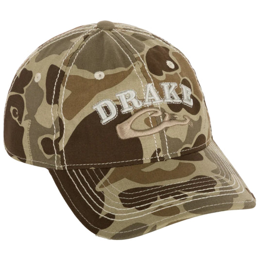 Drake Distressed 6-Panel Hat – Weathered Cotton Ball Cap with Hook and Loop Closure for Adjustable Fit