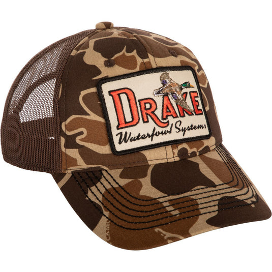 Drake Square Patch Foam Front Hats - Old School Camo