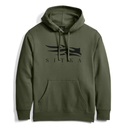 Sitka Icon Classic pullover hoodie with chest logo and heavy-duty ribbed cuffs.