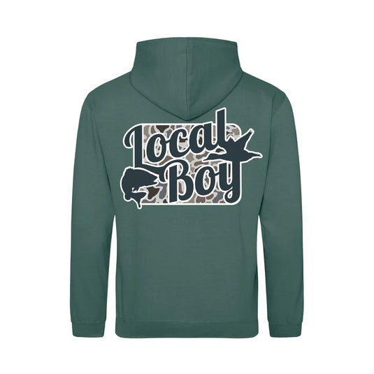 Local Boy Outfitters Brushwood Hoodie – Open Season Localflage with kangaroo pocket and chest logo