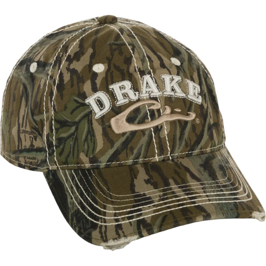 Drake Distressed 6-Panel Hat – Weathered Cotton Ball Cap with Hook and Loop Closure for Adjustable Fit
