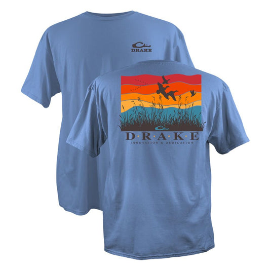 Drake Flyway Sunrise Cotton T-Shirts - Palace Blue