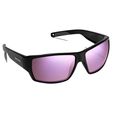 Bajio Vega Sunglasses - Black Matte Frames with Blue Mirror Lens