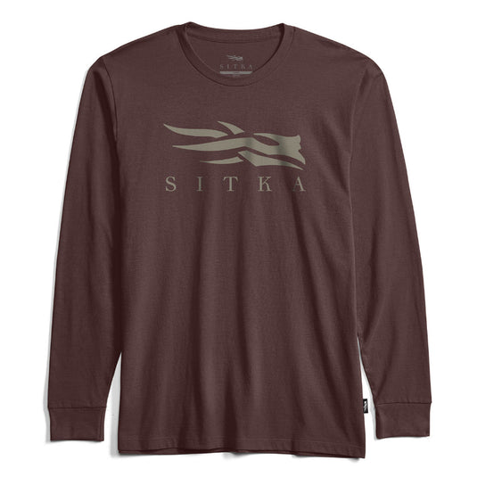 Sitka Icon Long Sleeve Crewneck T-Shirt - Cherry Wood