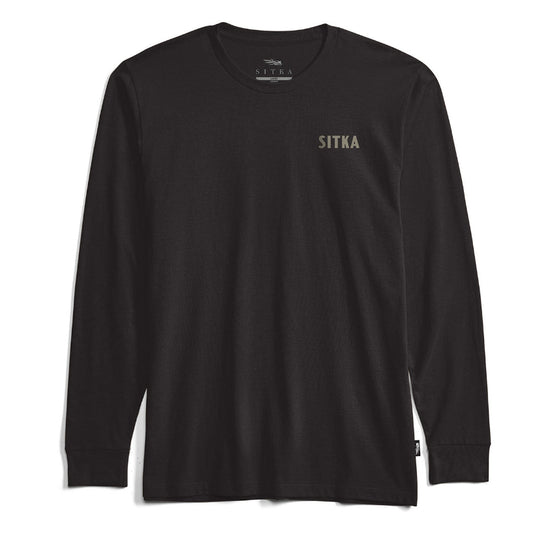 Sitka Typical Long Sleeve T-Shirt - Black - Front View