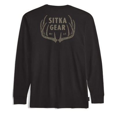 Sitka Typical Long Sleeve T-Shirt - Black - Back View