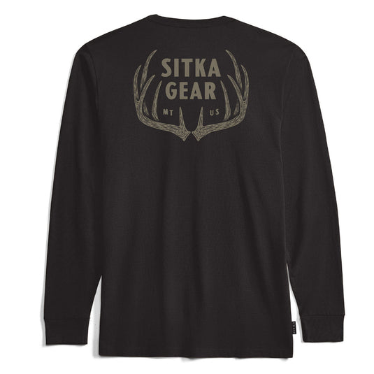 Sitka Typical Long Sleeve T-Shirt - Black - Back View