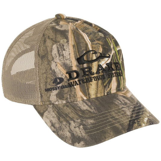 Drake Waterfowl Mesh Back Camo Hat – Cotton Camo Front with Structured Mesh and Glare-Reducing Underbill