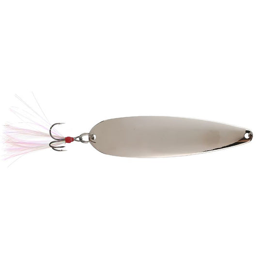Nichols Lake Fork Flutter Spoon with reflective shad finish for deep bass fishing - Silver Chrome