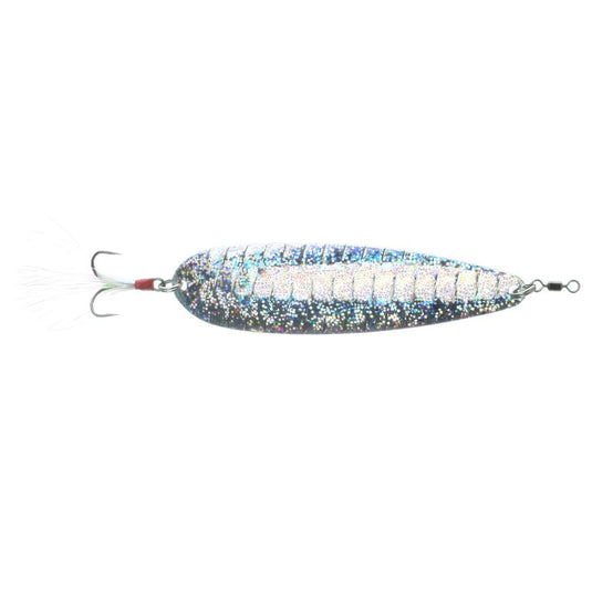 Nichols Lake Fork Flutter Spoon with reflective shad finish for deep bass fishing - Silver Scale