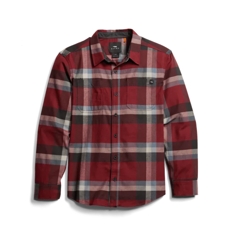 Load image into Gallery viewer, Sitka Ashland Lightweight Flannel Shirt - Dark Red Fall
