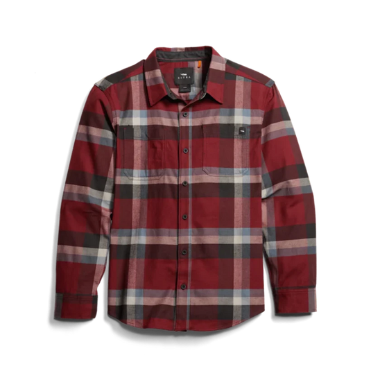 Sitka Ashland Lightweight Flannel Shirt - Dark Red Fall