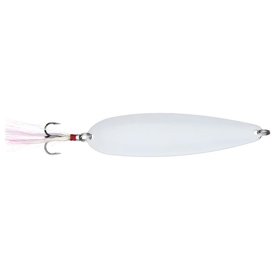 Nichols Lake Fork Flutter Spoon with reflective shad finish for deep bass fishing - Snow
