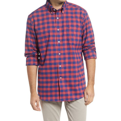 Southern Tide Intercoastal Rig Flannel Shirts - Charleston Red