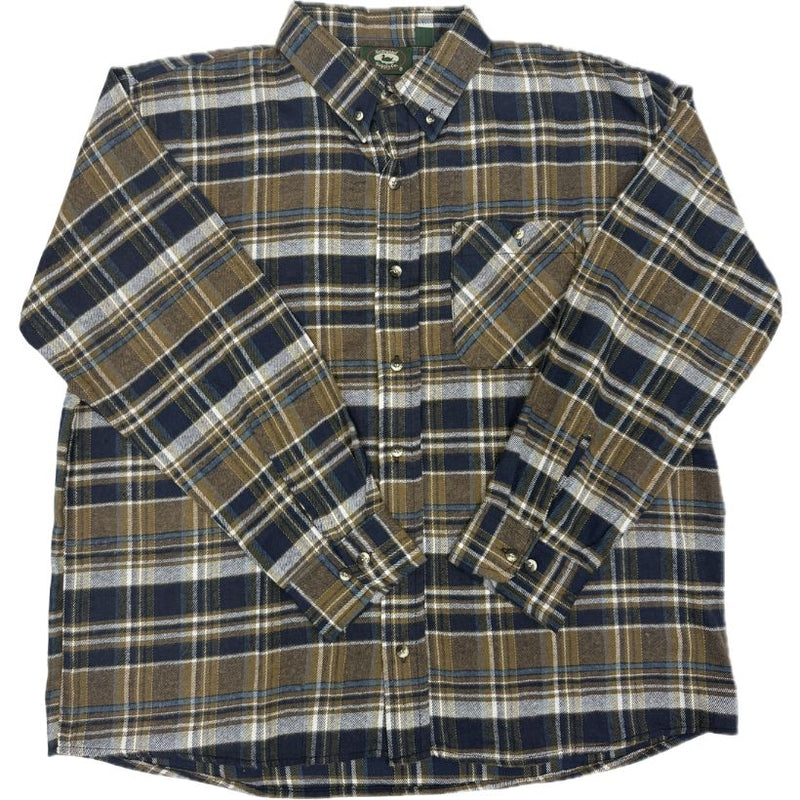Load image into Gallery viewer, Stillwater Mens Flannel Long Sleeve Shirt - Brown and Navy
