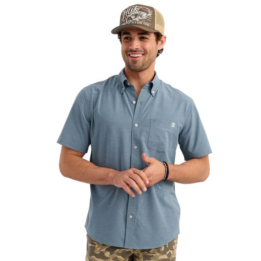 Huk Kona Button Down Shirt - Stormy Blue