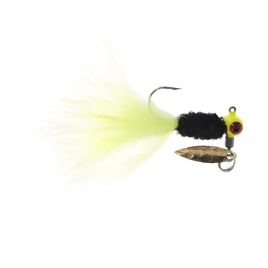 Strike King Mr. Crappie Maribou Sausage Spin  Tuxedo Black Chartreuse