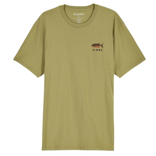Simms Men's Lake Nomad T-Shirts - Tent Green - Front View