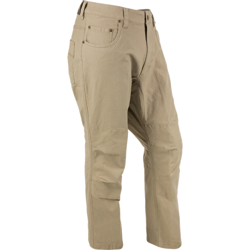 “Front view of Drake Stretch Canvas Pants with rugged 5-pocket design” - Timber Wolf Khaki