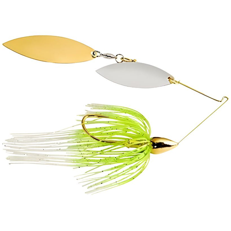 Load image into Gallery viewer, War Eagle Double Willow Spinnerbaits - White Chartreuse Reverse Blade - Gold
