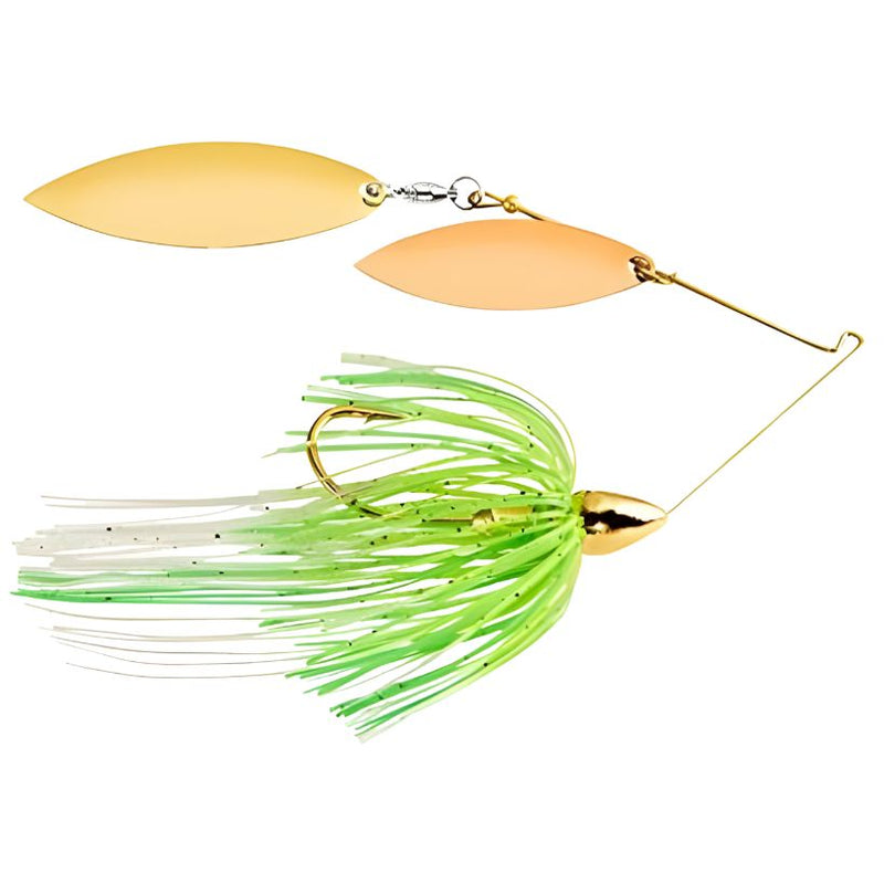 Load image into Gallery viewer, War Eagle Double Willow Spinnerbaits - White Lime Chartreuse - Gold

