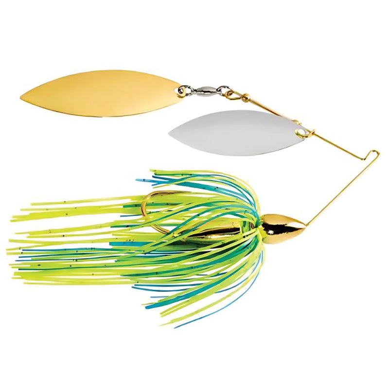 Load image into Gallery viewer, War Eagle Gold Screamin Eagle Double Willow Spinnerbaits - Chartreuse Blue - Gold
