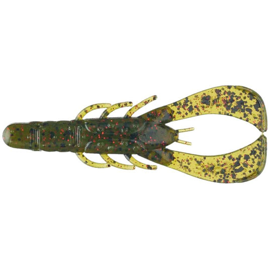 Strike King Rage Scounbug Craw 3.5 inch soft plastic bass fishing bait for flipping and Texas rig fishing - Watermelon Seed w/ Red Flake