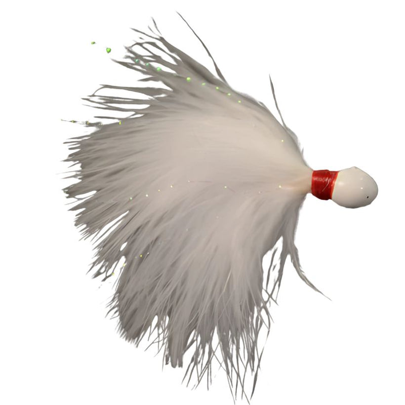 Load image into Gallery viewer, White River Zig Jigs - White Red Tie with Flash
