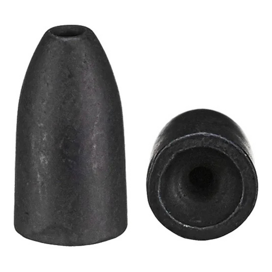 Bullet Weights Tungsten Sinkers in flat black, 1/4 oz size for finesse fishing and sensitive presentations