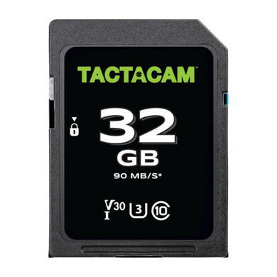 32GB Tactacam memory card on a white background