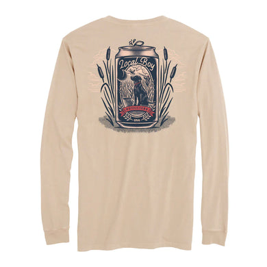 Local Boy Outfitters Brew Long Sleeve Pocket T-Shirt with logo chest and brew-themed back graphic