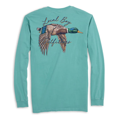 Local Boy Outfitters Brew Long Sleeve Pocket T-Shirt with logo chest and brew-themed back graphic