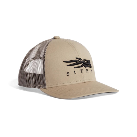 Sitka Icon Mid Pro Trucker Hat – structured mesh-back snapback cap with SITKA logo and adjustable fit