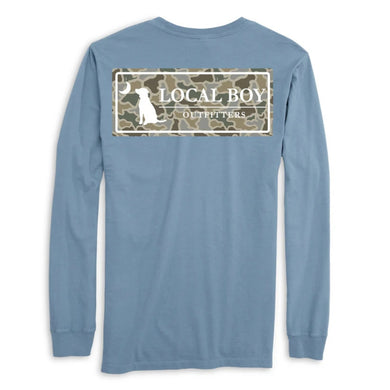 Local Boy Outfitters Sand Dog & Moon Plate Long Sleeve Pocket T-Shirt with logo chest and moon plate back graphic