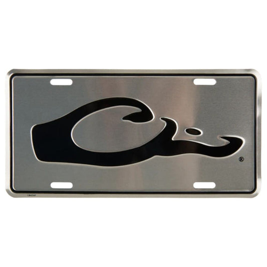 Drake License Plate - Silver w/ Black Duck Head